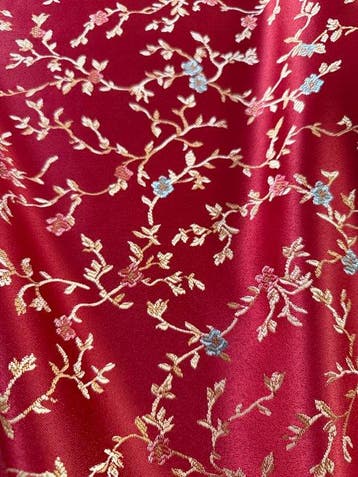 Fleur d’or - Elegante tessuto San Leucio rosso bordeaux