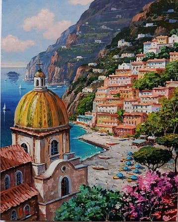Antonio Russo (XX) - Positano (costiera amalfitana)