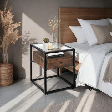 Nachtkastje Preston 43x45x54,5cm, Huis en Inrichting, Tafels | Bijzettafels, Verzenden, Nieuw