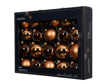 Kerstballen Glas Brandy 7 cm Set van 21, Ophalen of Verzenden, Nieuw