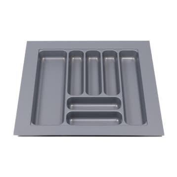 Bestekbak 505 mm tot 600 mm breed zilvergrijs (Basic), Nieuw