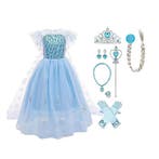 Frozen Elsa prinsessenjurk+Accessoires 98,104,110,116 tm 152, Ophalen of Verzenden, Nieuw, 122 t/m 128, Meisje