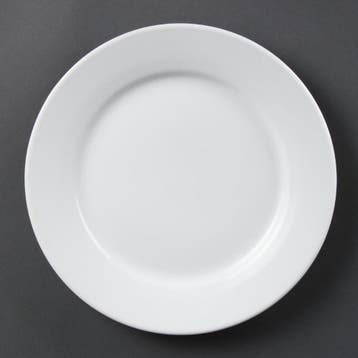 Olympia Whiteware borden met brede rand 25cm (12 stuks), Verzenden, Nieuw