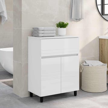 vidaXL Badkamer Waskom Hoogglans Wit 60 x 35 x 80 cm Bewerkt, Verzenden, Nieuw