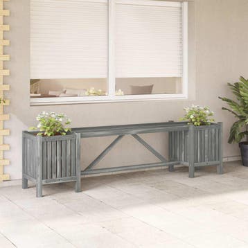 vidaXL Tuinbank met 2 plantenbakken 150 cm massief, Verzenden, Nieuw, Hout