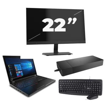 Lenovo ThinkPad P53 -   i7-9e  8GB  - 256GB  + 1x 22 inch, Computers en Software, Windows Laptops, Verzenden, Refurbished, 9e Generatie