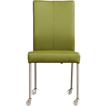 Leren eetkamerstoel Comfort met wieltjes, Huis en Inrichting, Ophalen of Verzenden, Nieuw, Leer, Modern