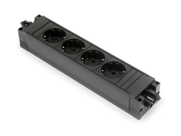 Bachmann Tredebasis 4x 230V RA GST In/Uit Zwart (Europese, Verzenden, Nieuw, Overige typen