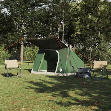vidaXL Camping Tent 2-persoons Waterdicht Groen taft, Caravans en Kamperen, Verzenden, Nieuw, Tot en met 2