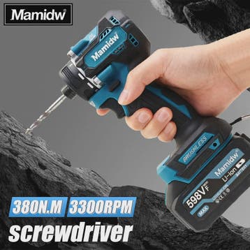 Accu slagschroevendraaier Borstelloos - 380 Nm Koppel, LED &, Verzenden, Nieuw