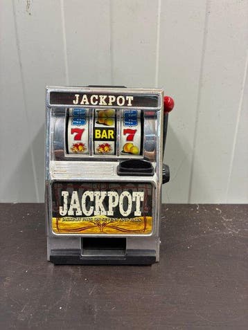Vintage Jackpot speelautomaat – miniatuur slotmachine /