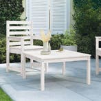 vidaXL Tuintafel 82,5x82,5x45 cm massief grenenhout wit, Verzenden, Nieuw