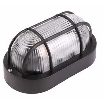 Benson Ovale buitenlamp - zwart kunststof - geribbeld gla..., Ophalen of Verzenden, Nieuw