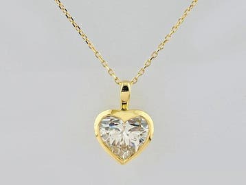Ketting met hanger - 14 karaat Geel goud - 2.07ct. tw.
