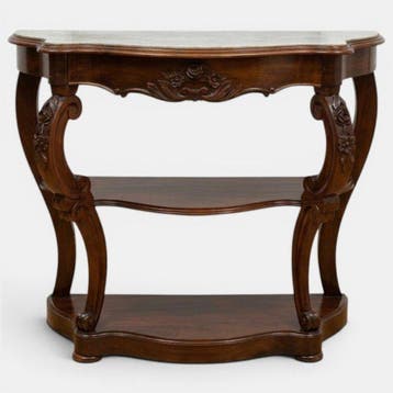 Wandtafel - Carrara marmer, Mahonie