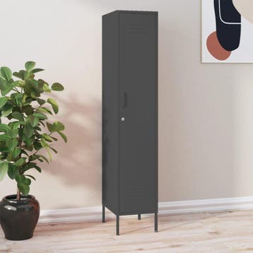 vidaXL Lockerkast 35x46x180 cm staal antracietkleurig, Verzenden, Nieuw