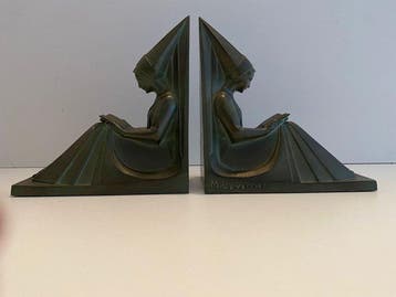 Max le Verrier - Boekensteunen (2) - Metaal - “Moyen age”
