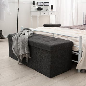 Opvouwbare hocker van polyester met opbergruimte 110x38x38cm, Verzenden, Nieuw