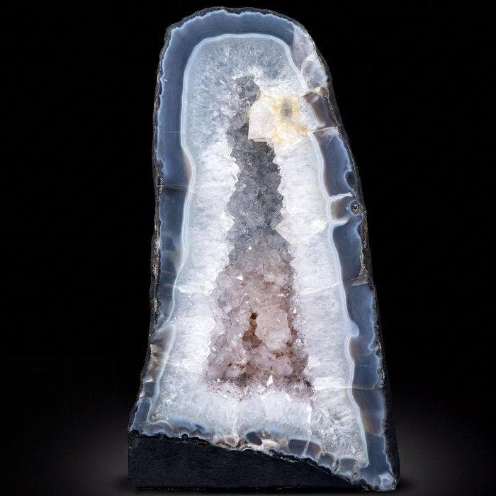 Agaat & Amethist Geode - 38x21x16 cm- 12 kg, Verzamelen, Mineralen en Fossielen