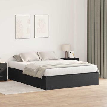 vidaXL Opbergbedframe met opslag Zwart Eiken 160 x 200 cm, Huis en Inrichting, Slaapkamer | Bedden, Verzenden, Zwart, Hout, Nieuw