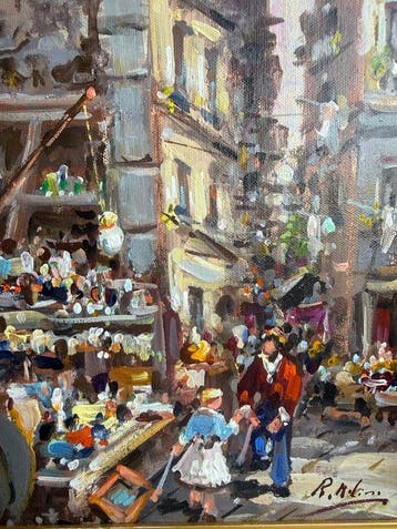 Rafaele Molino (XXI) - Scena di mercato in un vico