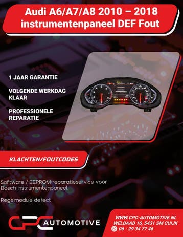Audi A6/A7/A8 instrumentenpaneel DEF Reparatie 2010 - 2018, Gereviseerd, Audi