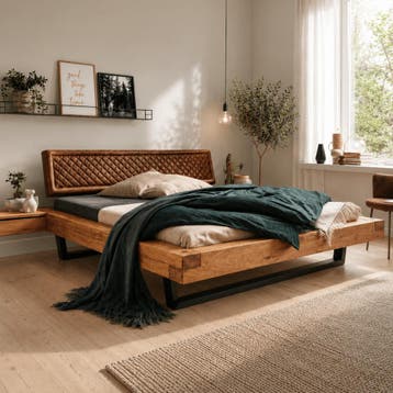 Van Schaik Emma Massief Wild Eiken Balkenbed - 180 x 210, Nieuw