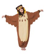 Onesie Bruine Uil Pak L-XL Uilenpak Kostuum Bruin Vogel Vleu, Maat 52/54 (L), Carnaval, Nieuw, Ophalen of Verzenden