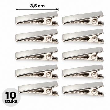 DIY Haarklemmetjes Recht 3,5cm – Metaal – Zilver – 10 Stuks, Nieuw