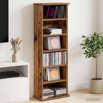 vidaXL CD Kast Oud hout 60 x 17 x 92 cm Bewerkt hout, Verzenden, Nieuw