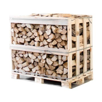 Halve pallet ovengedroogd gekloofd haagbeuk haardhout 25cm, Minder dan 3 m³, Ophalen of Verzenden, Overige houtsoorten, Blokken
