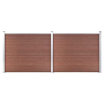 vidaXL Schuttingpanelenset 353x146 cm HKC bruin, Verzenden, Nieuw, Kunststof, 1 tot 2 meter