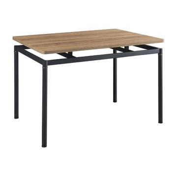 [en.casa] Eettafel Hemnes 120x70x75 cm eikenkleurig en zwart, Huis en Inrichting, Tafels | Eettafels, Verzenden, Nieuw