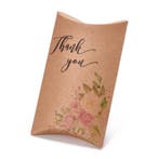 5 x Papieren gondel cadeau doosjes bruin Thank you, Ophalen of Verzenden, Nieuw