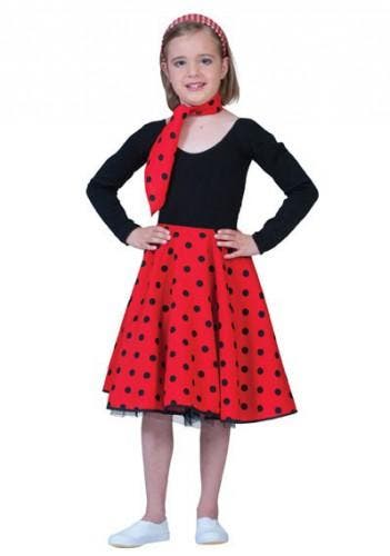 Grease rok met stippen voor kids - Jaren 50 kleding, Ophalen of Verzenden, Nieuw