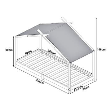 Kinderbed Brome huisbed 90x200 cm mint [en.casa], Verzenden, Nieuw