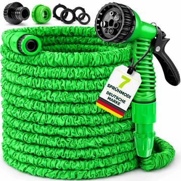Flexibele Tuinslang - Inc. sproeikop - 45 meter - Groen, Tuin en Terras, Verzenden, Zo goed als nieuw