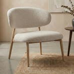 *WOONWINKEL* Fauteuil Eiken Met Creme Stof, Huis en Inrichting, Fauteuils, Verzenden, Nieuw, Stof