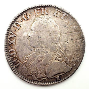 Frankrijk. Louis XV (1715-1774). Ecu 1727, Rennes (Zonder, Postzegels en Munten, Munten | Europa | Niet-Euromunten