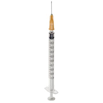 BD Plastipak injectiespuit + naald - 1ml - Luer - 25G 0.5mm, Verzenden, Nieuw