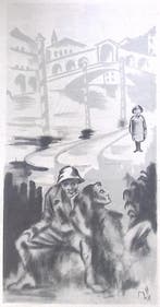 Spotprent over Mussolini en Italië (lijst optie, Lithos), Verzenden