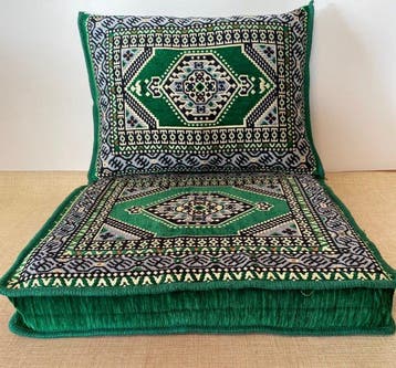 Kelim - 60 cm - 60 cm - Poef en kussen