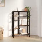 vidaXL Boekenkast 80x30x120 cm staal en bewerkt hout, Huis en Inrichting, Kasten | Boekenkasten, Verzenden, 100 tot 150 cm, Nieuw