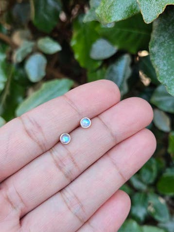 Maansteen Oorknoppen - Echt Zilver, Sieraden, Tassen en Uiterlijk, Oorbellen, Verzenden, Nieuw, Met edelsteen, Knopjes of Stekers