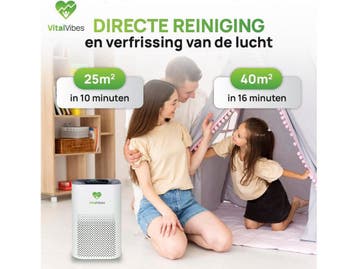 VitalVibes Pro - Luchtreiniger - HEPA Filter - Wit, Verzenden, Nieuw