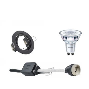 GU10 Inbouwspot Set - Mat Zwart - Inbouw Rond - Kantelbaar -, Ophalen of Verzenden, Nieuw, Overige fittingen, Plafondspot of Wandspot