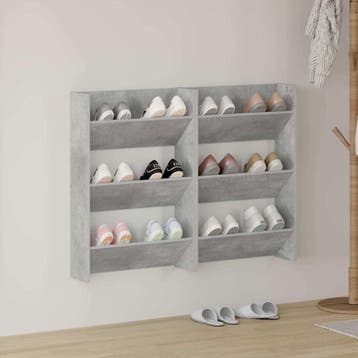 vidaXL Wandschoenenkasten 2 st 60x18x90 cm spaanplaat, Verzenden, Nieuw