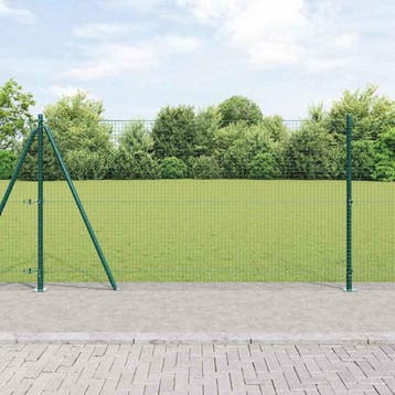 vidaXL gelast draadhek met betonnen voetstuk 25 x 1,2 m, Verzenden, Nieuw, IJzer
