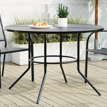 vidaXL Terrastafel rond Ø110x72,5 cm gepoedercoat staal, Verzenden, Nieuw, Metaal