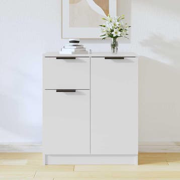vidaXL Dressoir 60x30x70 cm bewerkt hout wit, Verzenden, Nieuw, Overige houtsoorten, Minder dan 50 cm